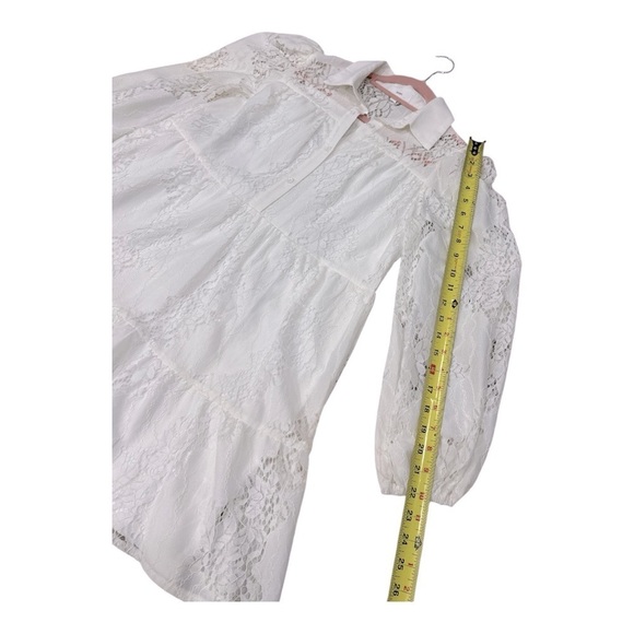 Aeom Womens A Line Dress White Short Lace Collar Boho style size S - Picture 7 of 14